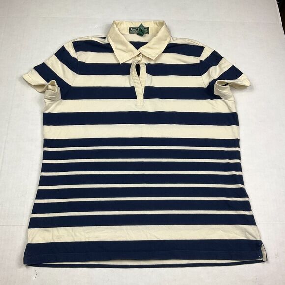 Lauren Ralph Lauren Polo Shirt Striped Short Sleeve Performance Slim Fit Top XL - Picture 1 of 10